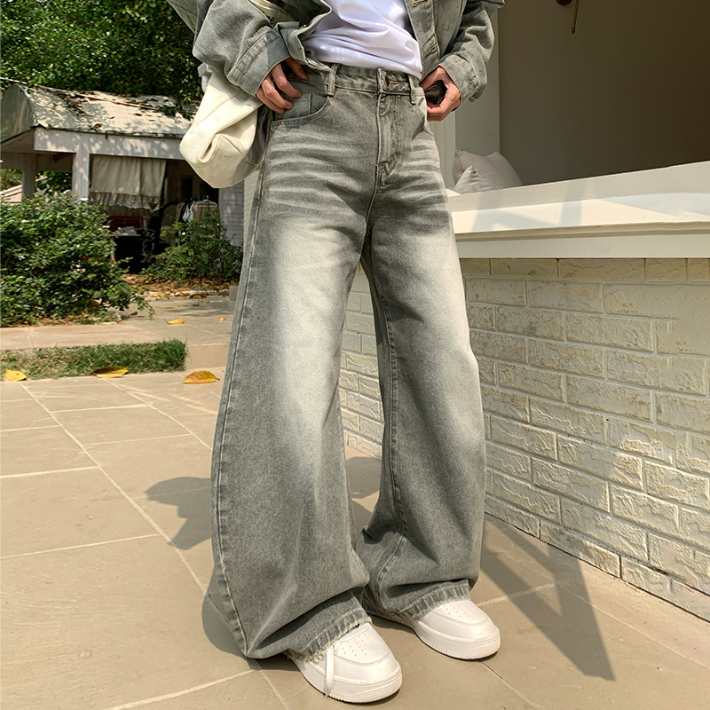 Holocene小众做旧磨白牛仔裤