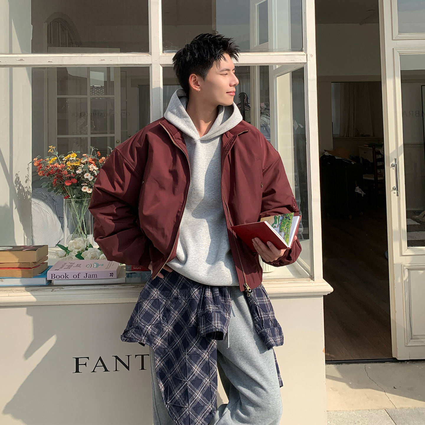 Holocene美式潮牌复古vintage棉服男冬酷飒高级感bomber飞行夹克,男装,棉衣,淘宝优惠券,粉丝福利购,淘宝优惠卷