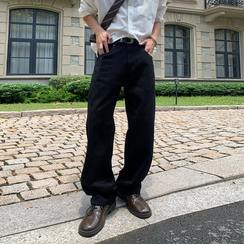 Holocene宽松百搭廊形牛仔裤男