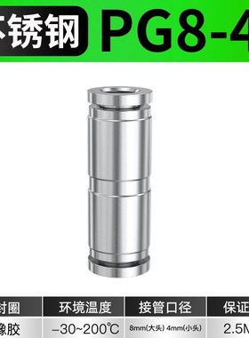 不锈钢气管快速接头PE/PY12三通PV变径PU6/8/10/12mm快插气泵接头