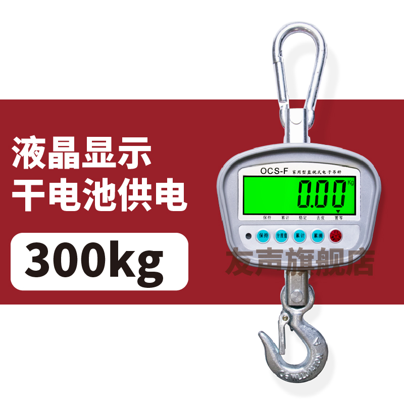友声100 200 300 500kg公斤1t 吨吊秤电子吊钩秤吊磅挂钩称家用