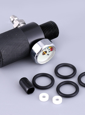 40mpa双孔测压阀压力表夜光显示充气转接头8mm快接公头氧气瓶打气