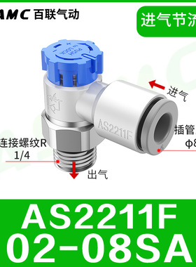 SMC型节流阀调速阀气缸接头AS1211F/AS2211F/3211F-M5-04A0103-08