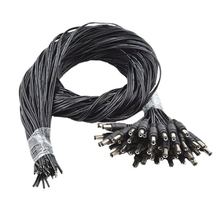 12V监控1米延长黑T色电源线安防配件 2.1mm DC公头转换线 5.5