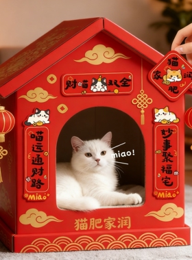 猫窝对联新年宠物迷你小对联2026马年春节过年宠物对联狗窝春联