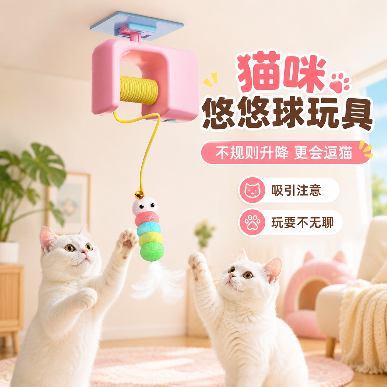 电动猫咪悠悠球电动智能挂门玩具猫咪玩具自嗨解闷逗猫神器逗猫棒