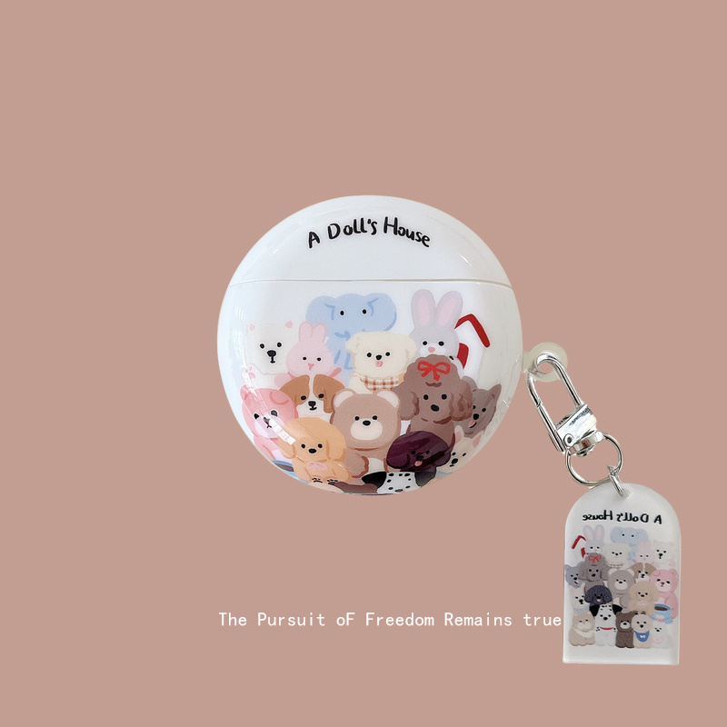 可爱卡通动物华为freebuds 6i耳机壳华为Free Buds 4e蓝牙耳机保护套个性imd硅胶软壳5i女外壳se2潮pro3适用