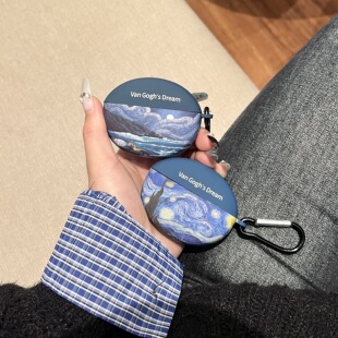 旋涡油画适用于OPPO Enco X3新款oppoencox3无线蓝牙耳机降噪保护壳硅胶软壳encoX3水贴肤感小众防摔耳机壳盒