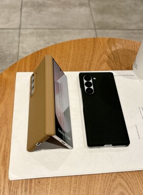 简约纯色黑色三星zfold6手机壳新款折叠屏保护套全包防摔W24外壳磁吸中轴超薄zfold5壳心系天下男女磨砂适用