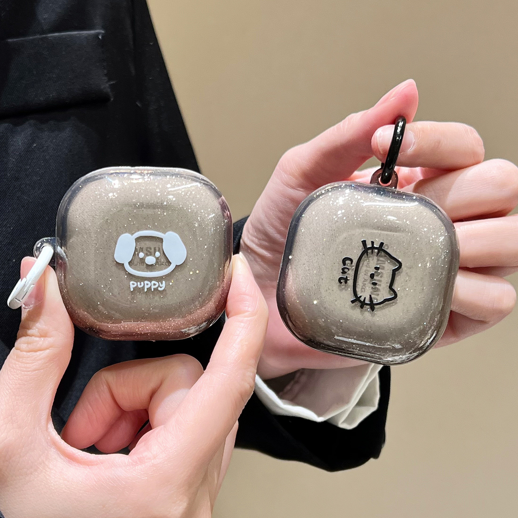 三星buds por耳机壳galaxy buds live耳机套budsfe蓝牙耳机壳创意闪粉卡通猫buds2pro充电仓盒live硅胶壳适用