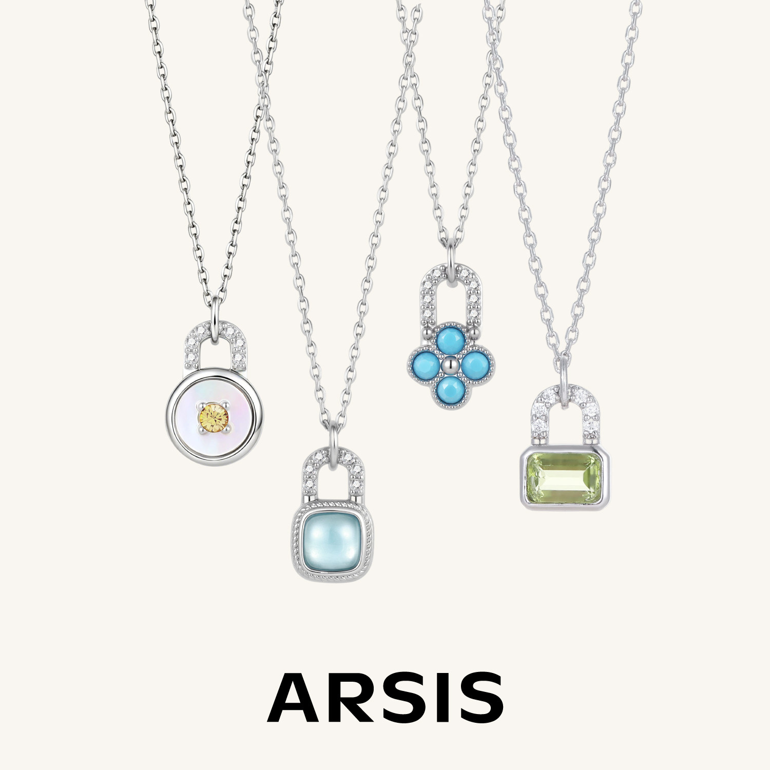 ARSIS印记生辰石守护钥匙项链