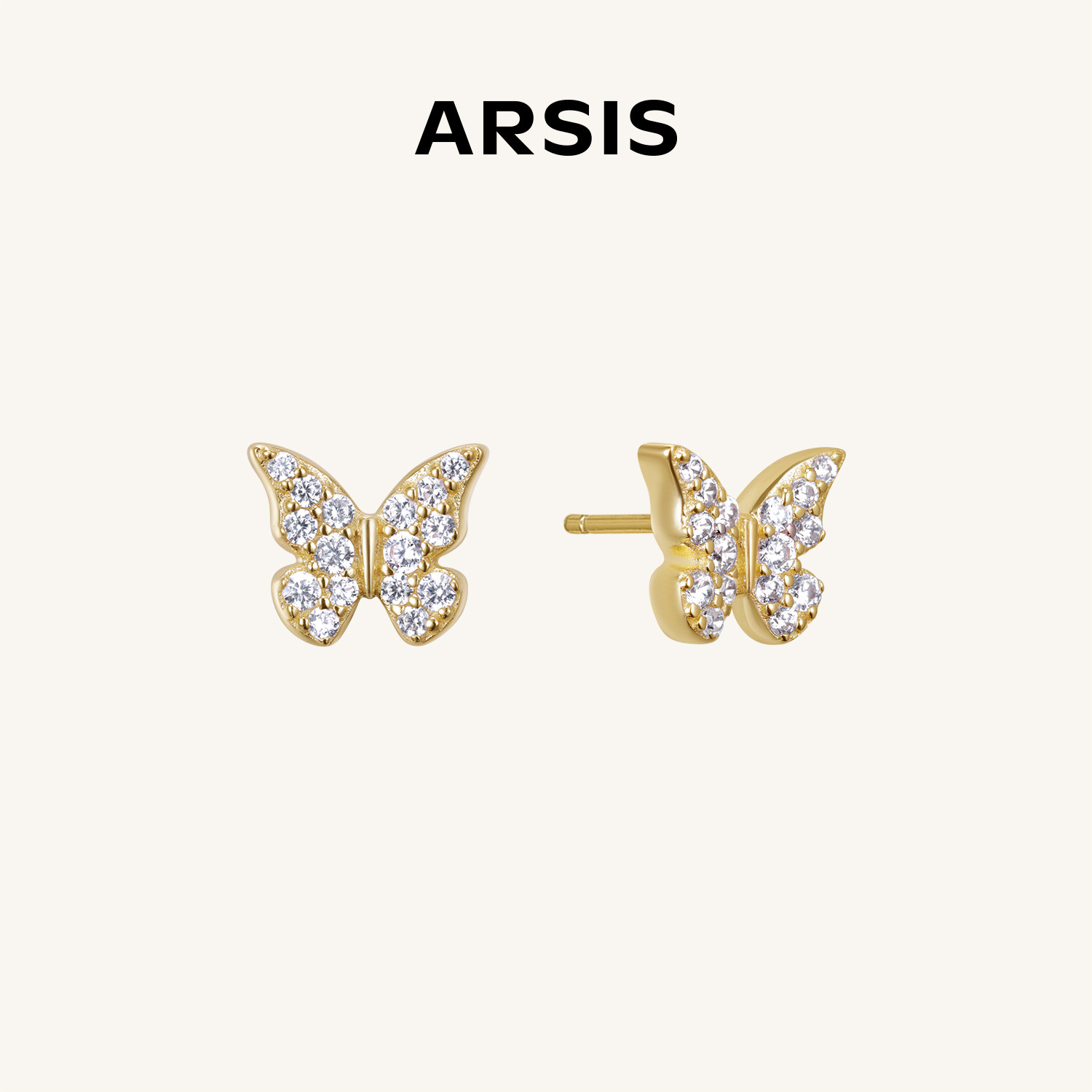 ARSIS银饰幸运符号漫舞蝴蝶项链耳钉高级耳饰毛衣链节日礼物