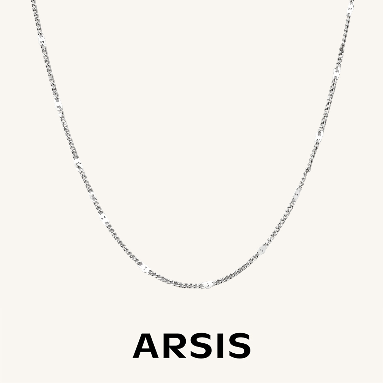 ARSIS自由搭配方糖素链可调节锁骨链轻奢项链多层叠搭细链闪耀