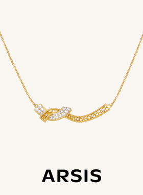 ARSIS法式复古双层飘带项链女