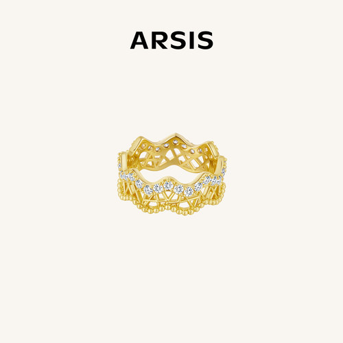 ARSIS飘带镶钻轻奢戒指