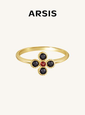 ARSIS银饰秘密花园四叶草暮色戒指小众设计轻奢高级对戒