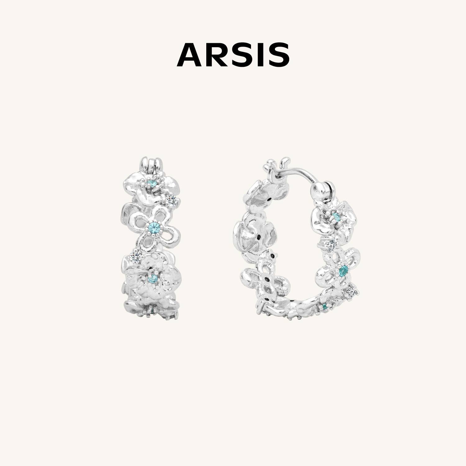 ARSIS繁绮系列繁花耳环精致优雅花朵耳钉耳饰女高级设计感耳圈