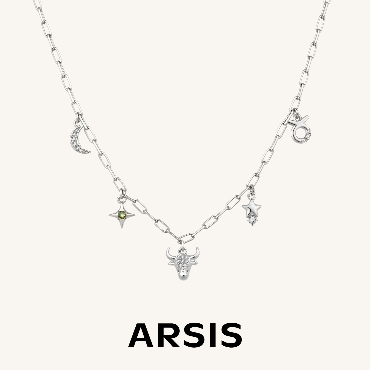 【新款】ARSIS印记系列星座守护锁骨链DIY银色吊坠项链叠戴