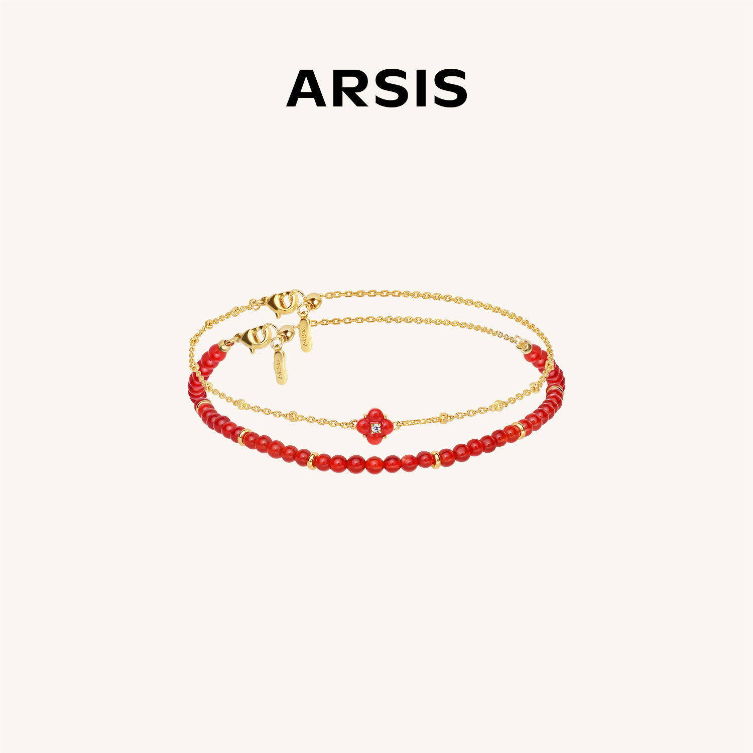 ARSIS幸运符号鸿运四叶草手链图片