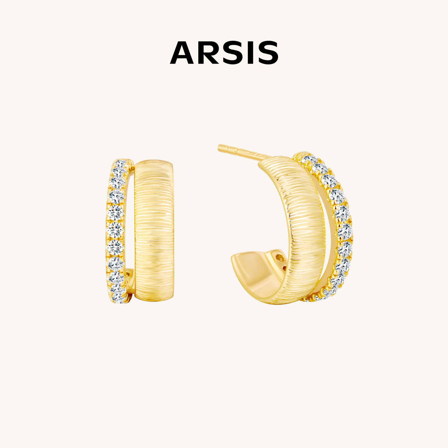 ARSIS星夜星轨双环拉丝耳钉