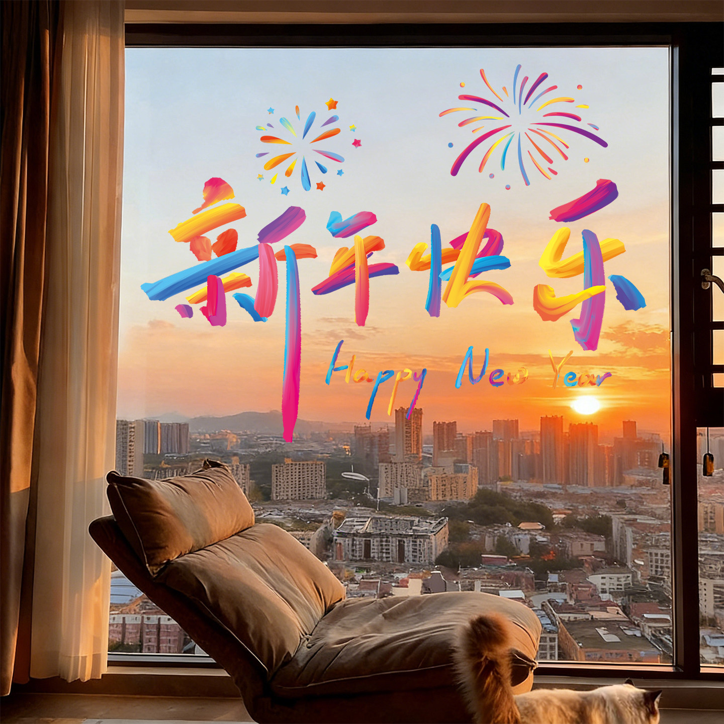 2026新款彩色新年玻璃门贴纸马年春节过年装饰窗花静电贴窗户贴画,节庆用品/礼品,喜字/剪纸/贴纸,淘宝优惠券,粉丝福利购,淘宝优惠卷