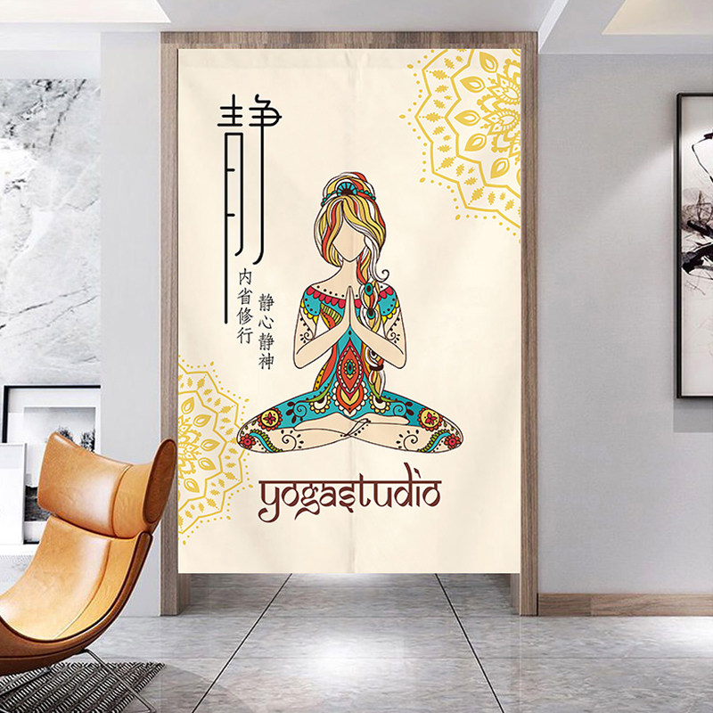 瑜伽馆门帘普拉提隔断帘图片