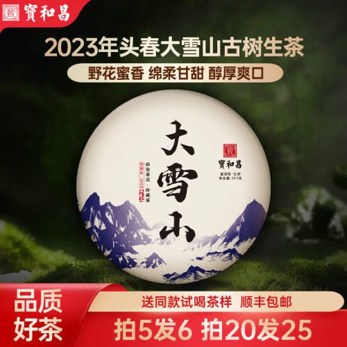 【大雪山】临沧古树普洱云南普洱生茶饼茶2023年头春生普洱茶茶叶