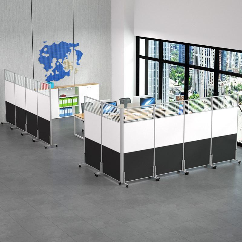 办公室屏风隔断墙活动推拉移动带轮房间隔板简易工厂车间挡板自装
