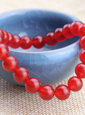 极速厂家直销水晶k手链红玉髓手串女单圈本命年红色饰品礼物粉丝