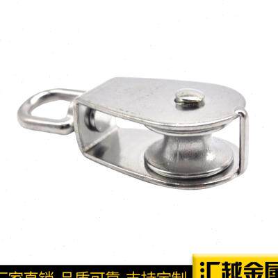 新品304车锈钢滑滑 定滑轮w 行不y电线轮 单双起重滑轮钢丝绳轮轮