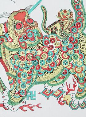 新品自然造物苏州桃花坞木版年画手工名家木刻拓印V家居装饰画未