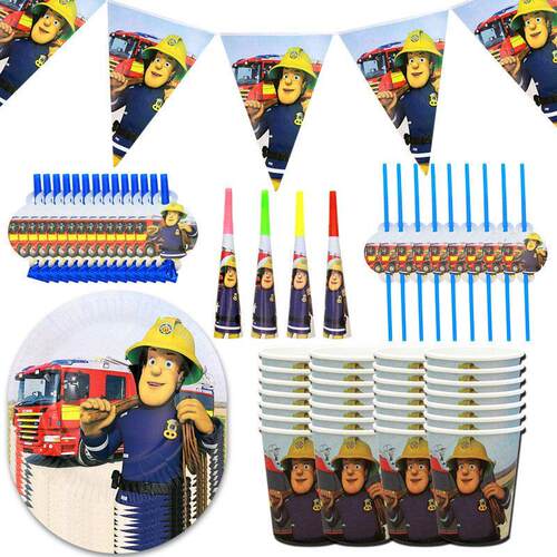 新品Fireman hTheme Happy Birthday Party Supplies Paper Cup P