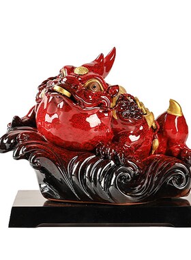 极速新款金蟾招财摆件客厅家x居家用三足蛤蟆蟾蜍陶瓷金蝉店铺开