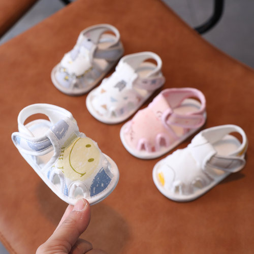 新品宝宝鞋夏季男女婴儿凉鞋v手工布鞋软底护脚不掉鞋3-6个月步前