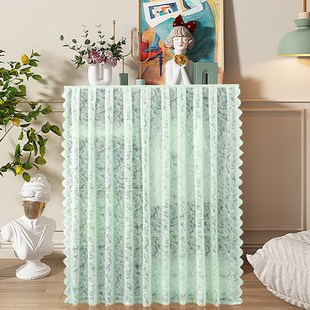 极速蕾丝柜子遮挡帘防尘免打x孔衣柜书柜架橱柜鞋柜杂货架置物架