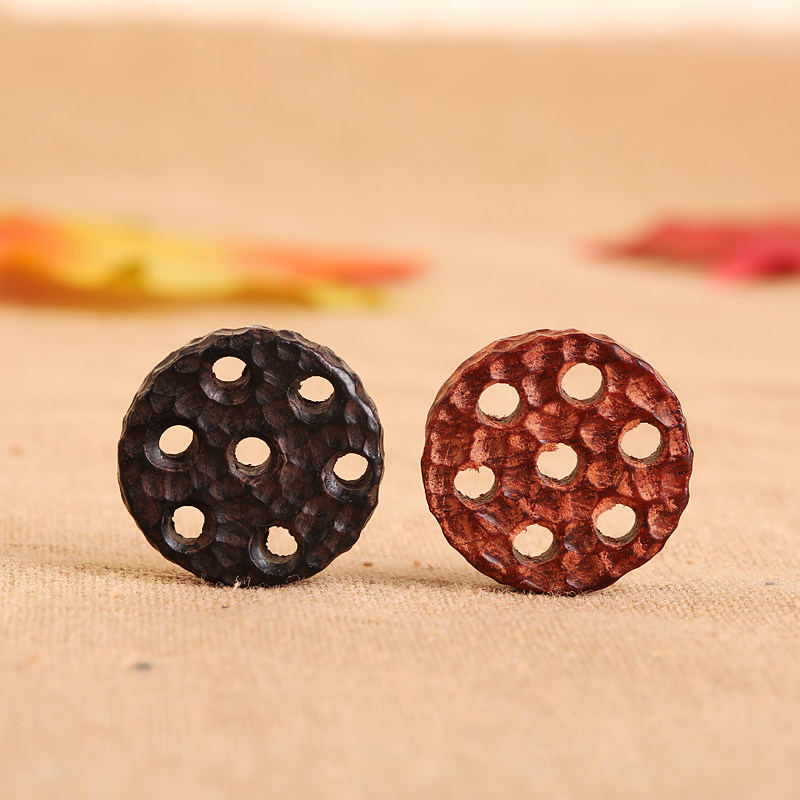 极速黑檀木藕片吊坠雕刻手工vdiy饰品车挂钥匙扣挂件科檀木平安扣