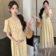 孕妇装 薄款 夏天裙子中长款 过膝碎花显瘦长O裙夏季 雪纺连 时尚 新品