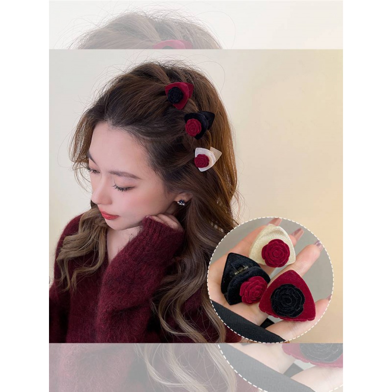 极速伯爵b玫瑰~可爱猫耳抓夹小号网红发夹女侧边复古ins风浏海夹