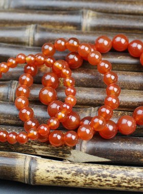 极速厂家直销天然红m玛瑙手串酒红色本命年男女情侣水晶手链饰品