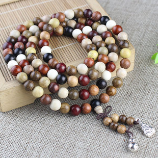 极速天然实木檀木佛n珠108颗手串念珠文玩男女手链饰品黑檀酸枝花