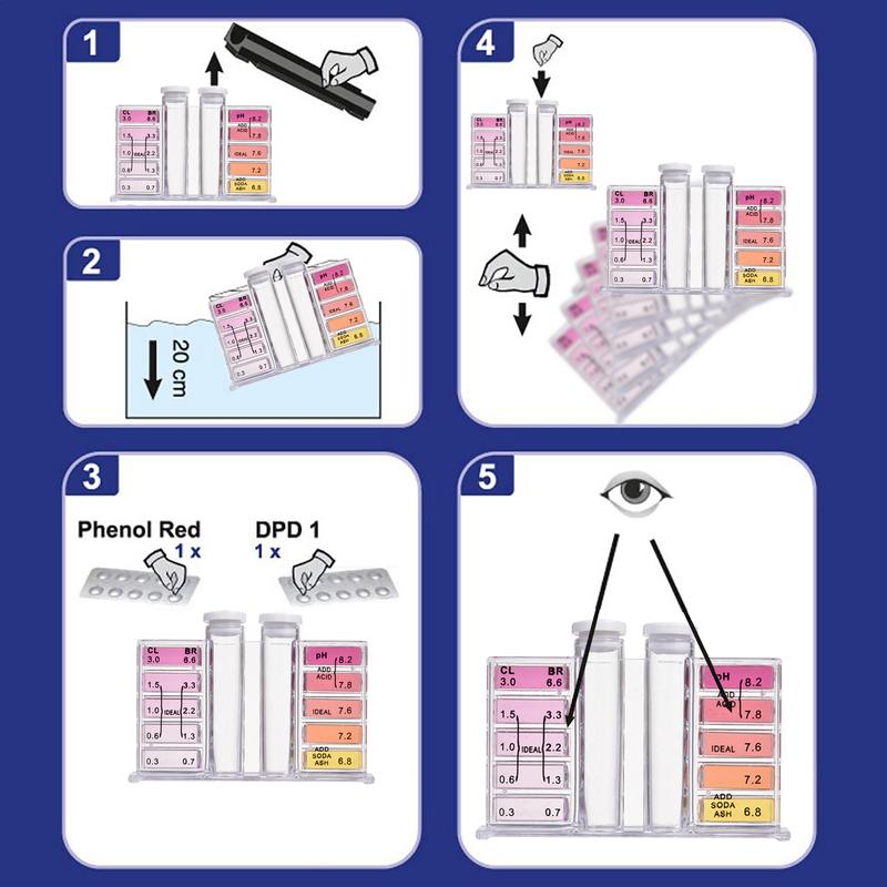 极速Jogo do teste da gua do cAloro do ph das tabuletas do