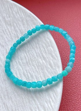 极速天然澳洲玉海蓝宝天河石堇青石紫丁香蓝O晶石摩根石银丝贝手