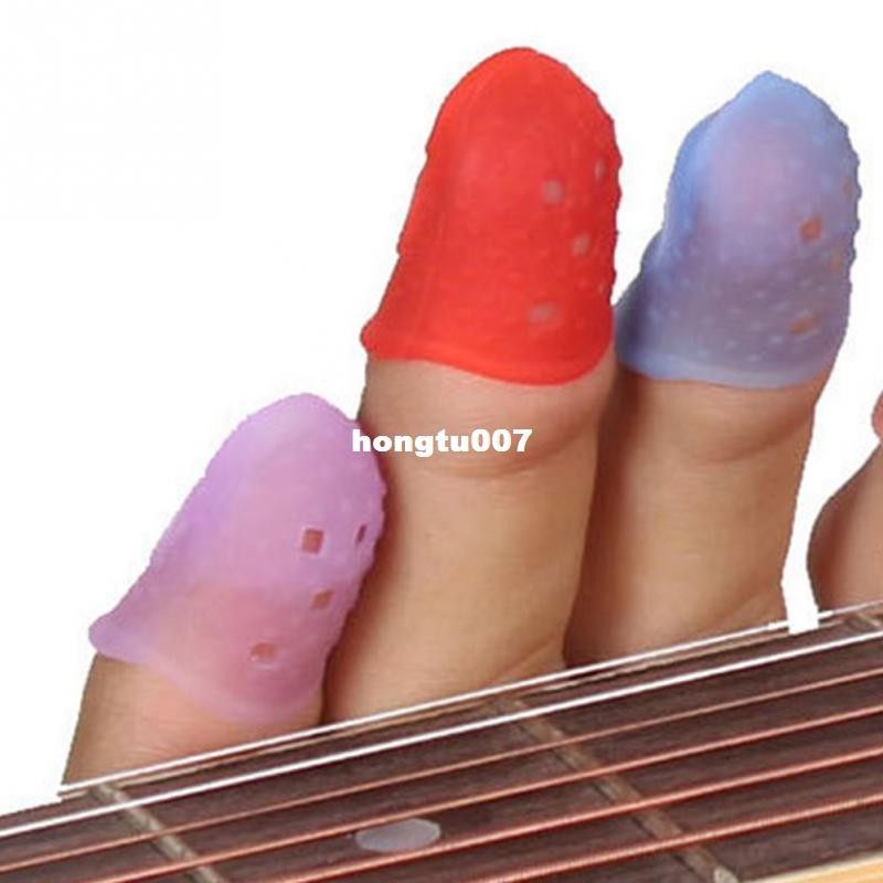 极速4Pcs/Set Silicone Finger Guards Guitar FingSertip Protec
