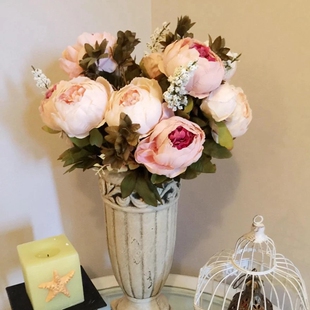 新品1Baunch European Artificial Peony Flowers Silk Fake Flow