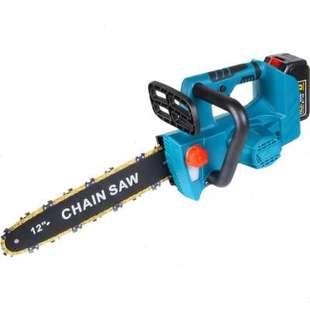 伐木修枝锯家用小型电链X锯手持锂电 12寸锂电锯无刷电链锯充电式