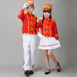新品 演出服男女z中小学仪仗队鼓乐队表演升旗手仪 儿童鼓号队服装