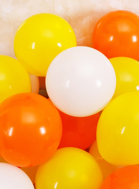 极速网红装饰哑光l气球橙色黄色幼儿园布置秋天主题系列10寸圆形