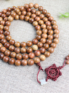 极速天然实木缅甸草花梨木108颗佛珠手链10/12/P15mm念珠项链长辈