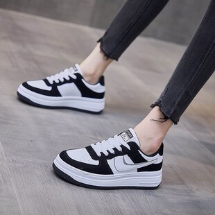 新品踩屎c感初中生34小码板鞋女秋季皮面小白鞋休闲百搭高中生运