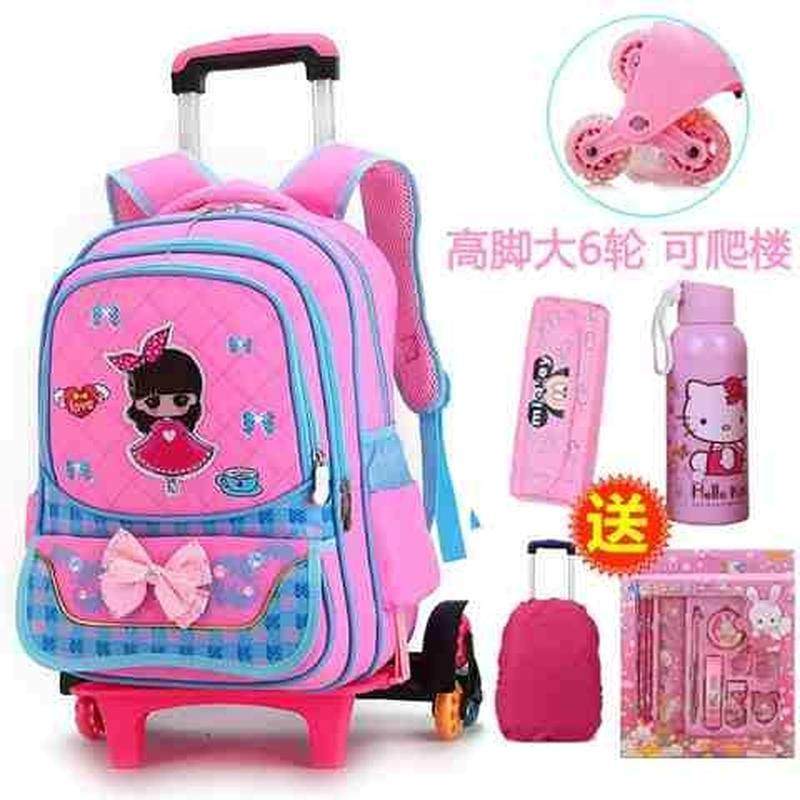 极速拉杆书包女童小学生三轮六轮儿童C拖拉书包2-3-6年级韩版6-12